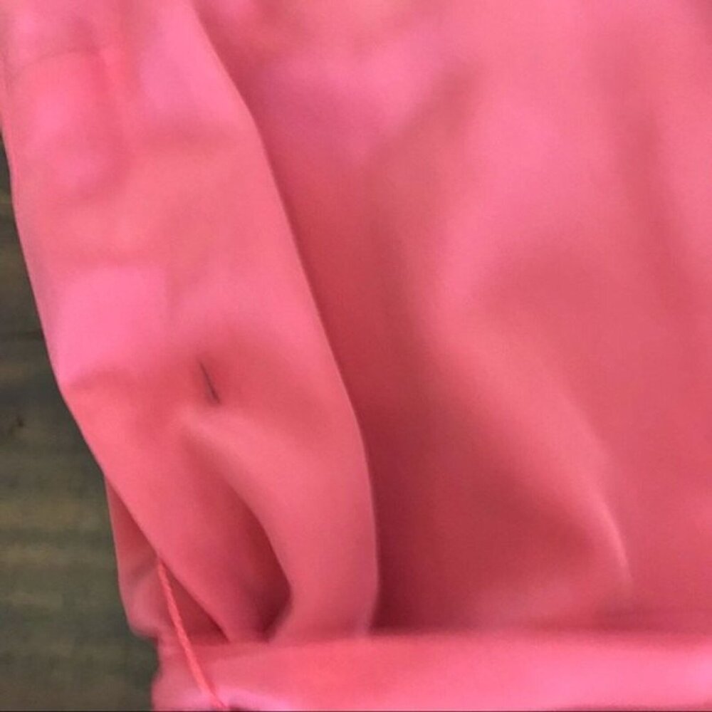 Dana Maxx Women's 100% Silk Pink Tie-Belt Mini Dress Cutouts Barbie Core‎ Size 2 - Picture 8 of 12
